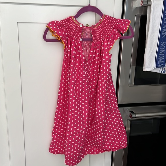 Pink Polka Dot Smocked Butterfly Dress Mom & Me - Picture 4 of 6